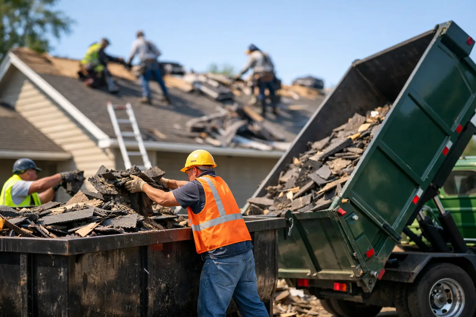 Debris Hauling for Roofers Without Jobsite Delays